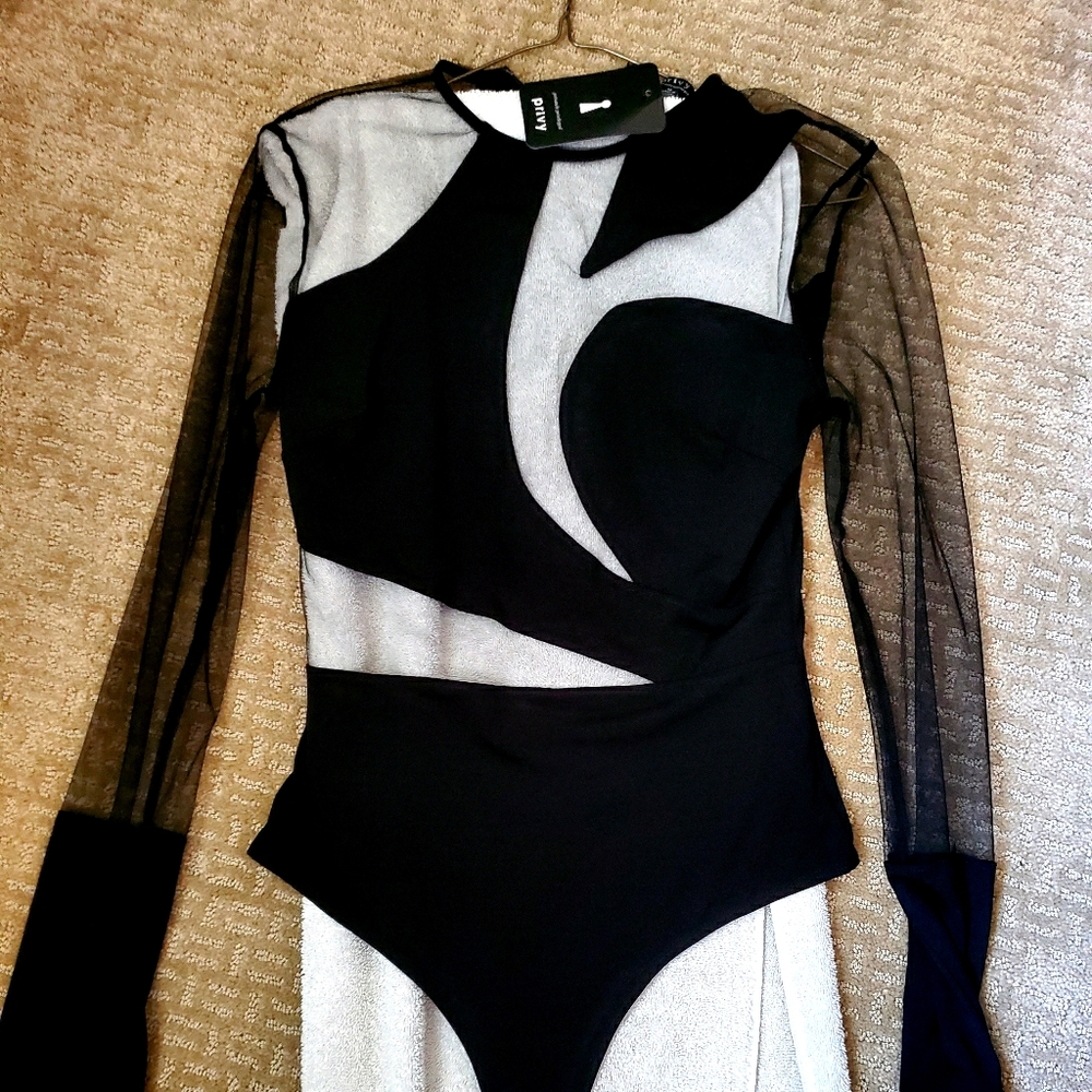 Black shear bodysuit